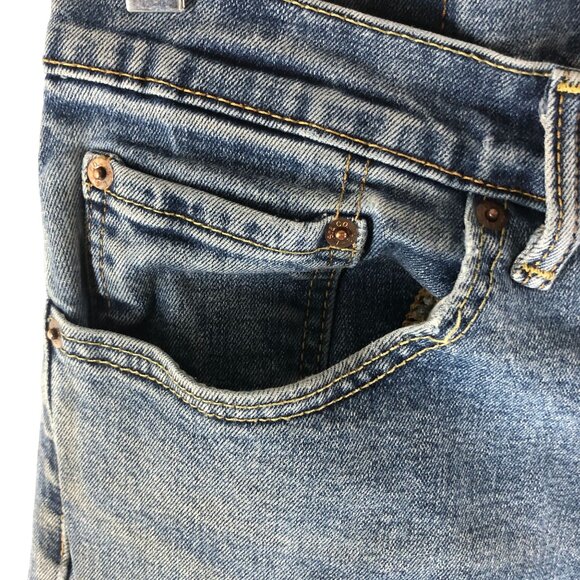 Levis Mens Jeans 505 Regular Fit Distressed Grunge 34x32 Measures 32x31 - Picture 3 of 8